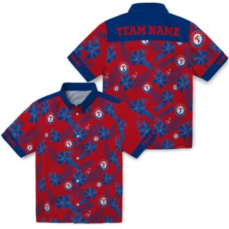 Trendy Texas Rangers Red Hawaiian Shirt - Custom Botanical Floral Print for Baseball Fans