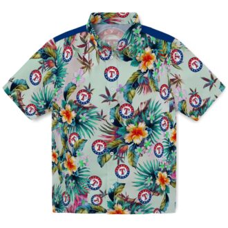 Tropical Foliage Texas Rangers Hawaiian Shirt - MLB Summer Vacation Shirt