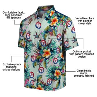 Tropical Foliage Texas Rangers Hawaiian Shirt - MLB Summer Vacation Shirt