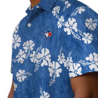 Best Toronto Blue Jays Hawaiian Shirt - Tropical Hibiscus Clusters Blue MLB Shirt for Summer