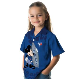 Cool Surfing Mickey Toronto Blue Jays Floral Hawaiian Shirt - Summer Vacation Outfit USA