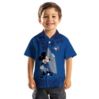 Cool Surfing Mickey Toronto Blue Jays Floral Hawaiian Shirt - Summer Vacation Outfit USA
