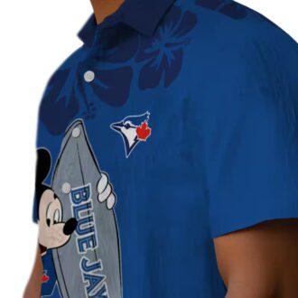 Cool Surfing Mickey Toronto Blue Jays Floral Hawaiian Shirt - Summer Vacation Outfit USA