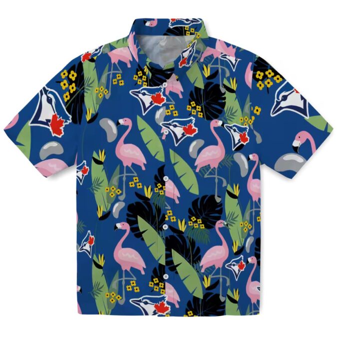 Cool Toronto Blue Jays MLB Beach Shirt - Tropical Flamingo Leaves Blue Hawaiian Shirt for Men