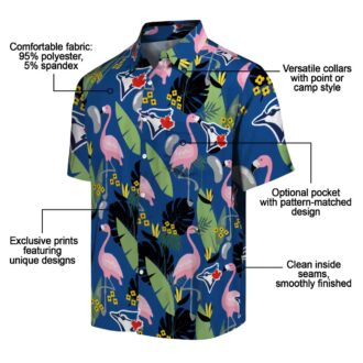 Cool Toronto Blue Jays MLB Beach Shirt - Tropical Flamingo Leaves Blue Hawaiian Shirt for Men