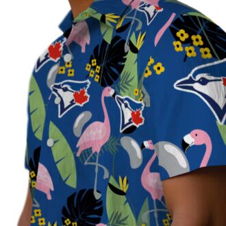 Cool Toronto Blue Jays MLB Beach Shirt - Tropical Flamingo Leaves Blue Hawaiian Shirt for Men