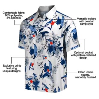Custom Toronto Blue Jays Blue White Hawaiian Shirt - MLB Botanical Theme Design for Fans