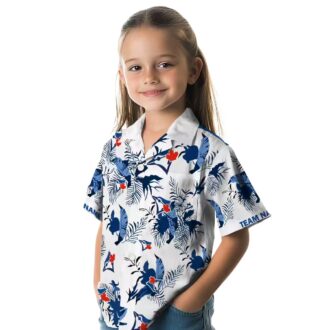 Custom Toronto Blue Jays Blue White Hawaiian Shirt - MLB Botanical Theme Design for Fans