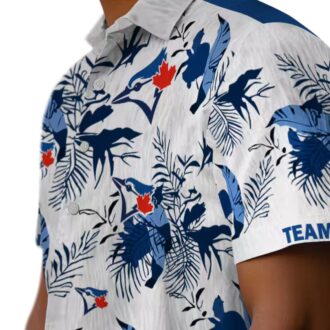 Custom Toronto Blue Jays Blue White Hawaiian Shirt - MLB Botanical Theme Design for Fans