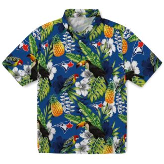 Custom Toronto Blue Jays Tropical Hawaiian Shirt - Toucan Print Blue Green MLB Shirt for Fans