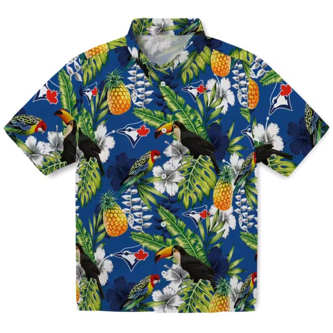 Custom Toronto Blue Jays Tropical Hawaiian Shirt - Toucan Print Blue Green MLB Shirt for Fans