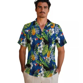 Custom Toronto Blue Jays Tropical Hawaiian Shirt - Toucan Print Blue Green MLB Shirt for Fans
