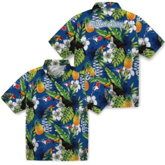 Custom Toronto Blue Jays Tropical Hawaiian Shirt - Toucan Print Blue Green MLB Shirt for Fans