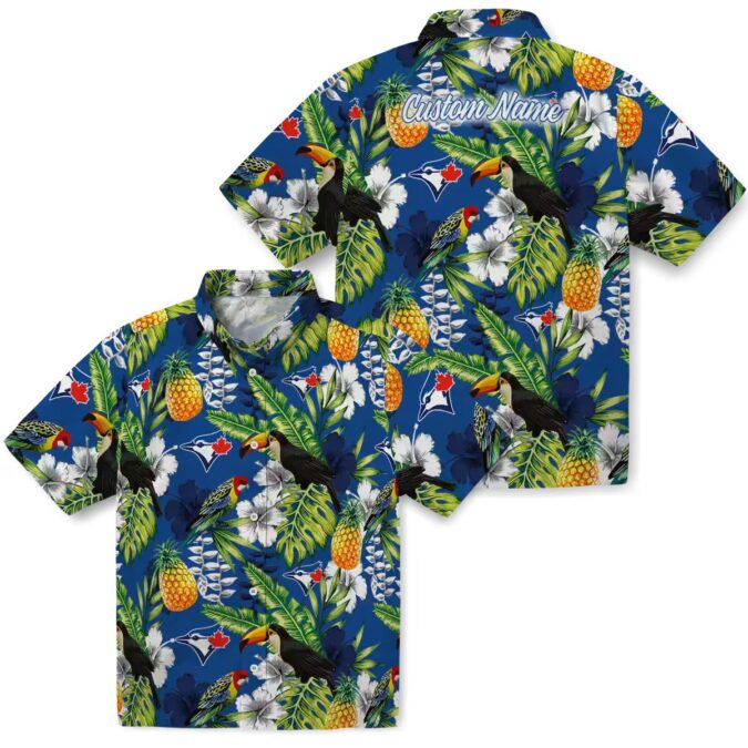 Custom Toronto Blue Jays Tropical Hawaiian Shirt - Toucan Print Blue Green MLB Shirt for Fans
