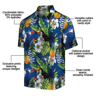 Custom Toronto Blue Jays Tropical Hawaiian Shirt - Toucan Print Blue Green MLB Shirt for Fans