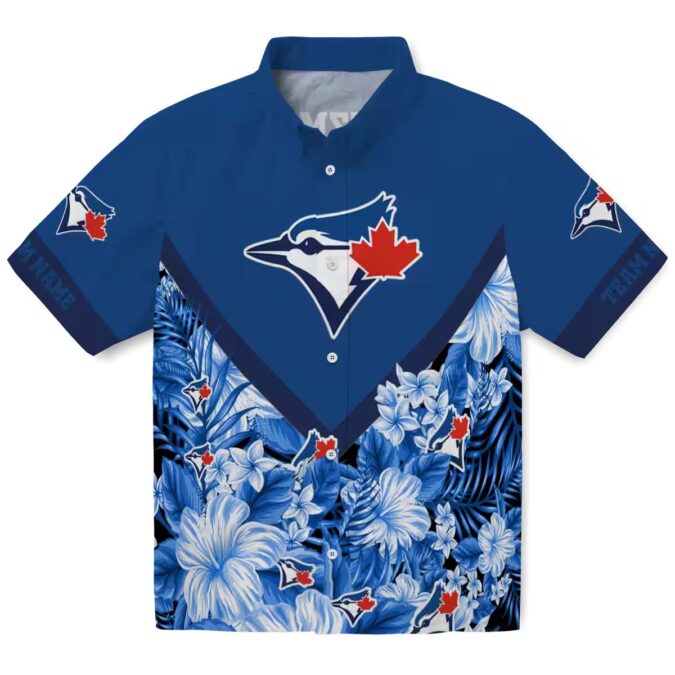 Exclusive Toronto Blue Jays Hawaiian Shirt with Floral Chevron Design - Personalized MLB Apparel