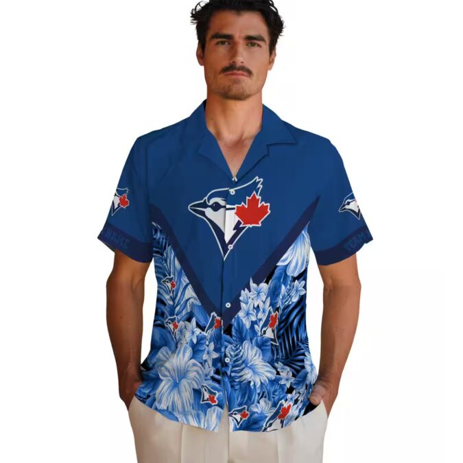 Exclusive Toronto Blue Jays Hawaiian Shirt with Floral Chevron Design - Personalized MLB Apparel