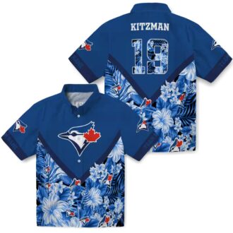 Exclusive Toronto Blue Jays Hawaiian Shirt with Floral Chevron Design - Personalized MLB Apparel