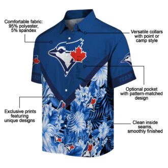 Exclusive Toronto Blue Jays Hawaiian Shirt with Floral Chevron Design - Personalized MLB Apparel