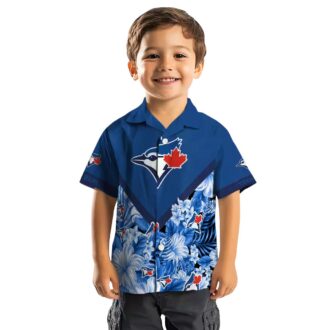 Exclusive Toronto Blue Jays Hawaiian Shirt with Floral Chevron Design - Personalized MLB Apparel