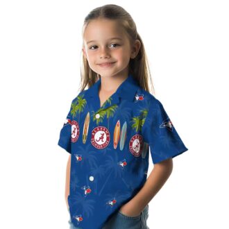 Men's Toronto Blue Jays Floral Hawaiian Shirt - Surfboard & Palm Tree Summer Outfit