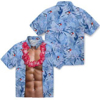 Men's Toronto Blue Jays Hawaiian Shirt - MLB Floral Vacation Shirt with Team Logo