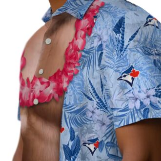 Men's Toronto Blue Jays Hawaiian Shirt - MLB Floral Vacation Shirt with Team Logo