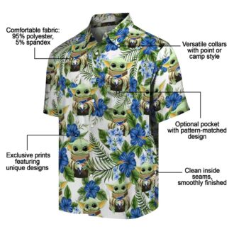 Men's Toronto Blue Jays x Yoda Star Wars Hawaiian Shirt - Green Hibiscus Floral MLB Shirt for Summer