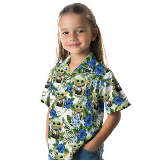 Men's Toronto Blue Jays x Yoda Star Wars Hawaiian Shirt - Green Hibiscus Floral MLB Shirt for Summer