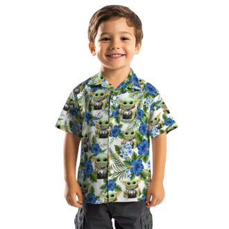 Men's Toronto Blue Jays x Yoda Star Wars Hawaiian Shirt - Green Hibiscus Floral MLB Shirt for Summer