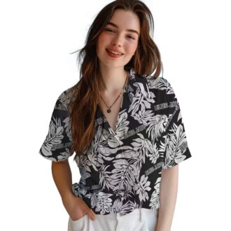 MLB Toronto Blue Jays Black Hawaiian Shirt - Monstera Leaf Tropical Print, Summer Beach Shirt for Fans