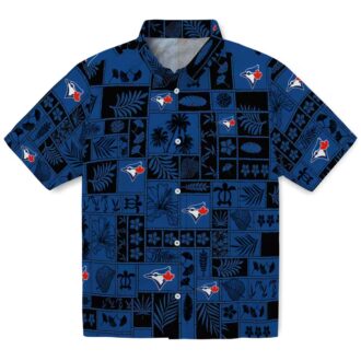 MLB Toronto Blue Jays Floral Hawaiian Shirt - Tropical Blue Black Summer Shirt for Men