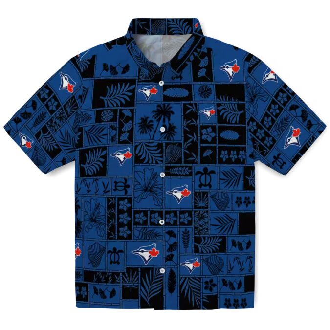 MLB Toronto Blue Jays Floral Hawaiian Shirt - Tropical Blue Black Summer Shirt for Men