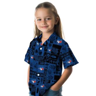 MLB Toronto Blue Jays Floral Hawaiian Shirt - Tropical Blue Black Summer Shirt for Men