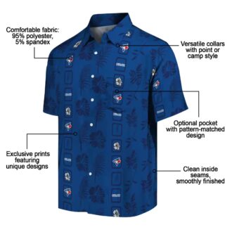 MLB Toronto Blue Jays Tropical Floral Hawaiian Shirt - Blue Jays Summer Beachwear