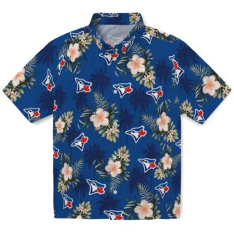 Official Toronto Blue Jays Palm Tree Hawaiian Shirt - Floral & Blue Beach Shirt, Free Shipping USA