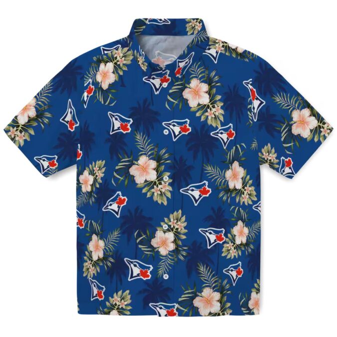 Official Toronto Blue Jays Palm Tree Hawaiian Shirt - Floral & Blue Beach Shirt, Free Shipping USA