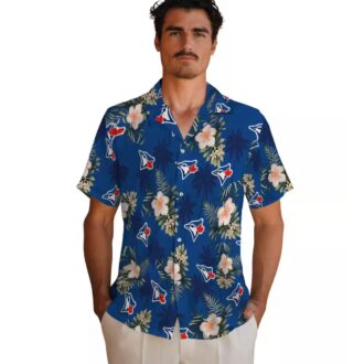 Official Toronto Blue Jays Palm Tree Hawaiian Shirt - Floral & Blue Beach Shirt, Free Shipping USA