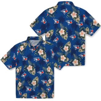 Official Toronto Blue Jays Palm Tree Hawaiian Shirt - Floral & Blue Beach Shirt, Free Shipping USA