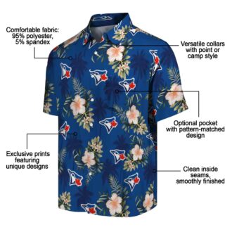 Official Toronto Blue Jays Palm Tree Hawaiian Shirt - Floral & Blue Beach Shirt, Free Shipping USA