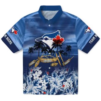 Personalized Toronto Blue Jays MLB Hawaiian Shirt - Tropical Canoe Blue Design for Summer Fans