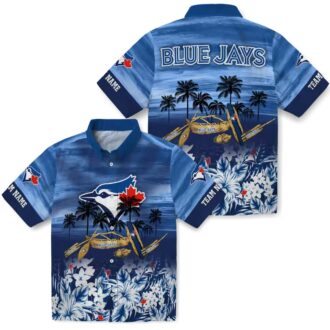 Personalized Toronto Blue Jays MLB Hawaiian Shirt - Tropical Canoe Blue Design for Summer Fans