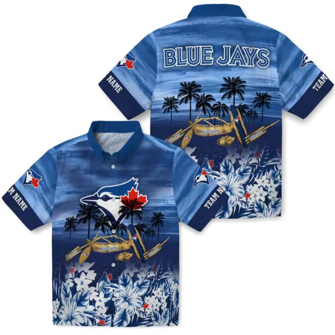 Personalized Toronto Blue Jays MLB Hawaiian Shirt - Tropical Canoe Blue Design for Summer Fans