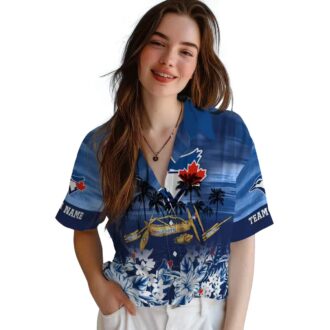 Personalized Toronto Blue Jays MLB Hawaiian Shirt - Tropical Canoe Blue Design for Summer Fans