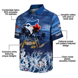 Personalized Toronto Blue Jays MLB Hawaiian Shirt - Tropical Canoe Blue Design for Summer Fans