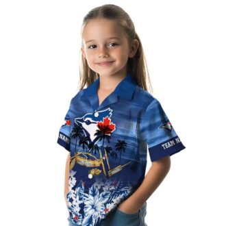 Personalized Toronto Blue Jays MLB Hawaiian Shirt - Tropical Canoe Blue Design for Summer Fans