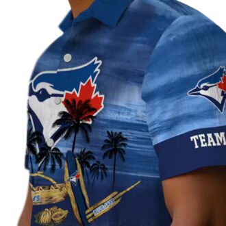 Personalized Toronto Blue Jays MLB Hawaiian Shirt - Tropical Canoe Blue Design for Summer Fans