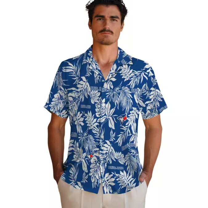 Stylish Toronto Blue Jays Tropical Hawaiian Shirt - Blue White Leaf Design for Summer