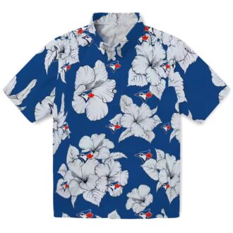 Summer Ready Toronto Blue Jays Hibiscus Floral Shirt - Blue White MLB Hawaiian Style