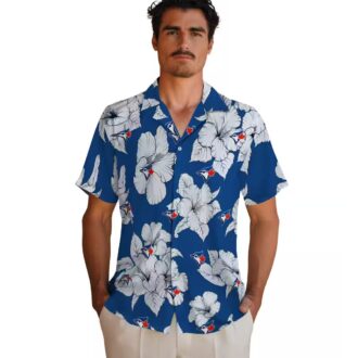 Summer Ready Toronto Blue Jays Hibiscus Floral Shirt - Blue White MLB Hawaiian Style